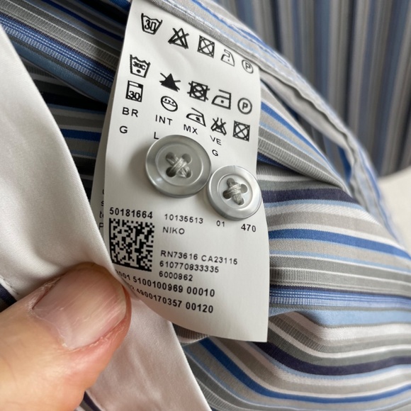 Boss Hugo Boss Men’s Striped Dress Shirt - Picture 8 of 9